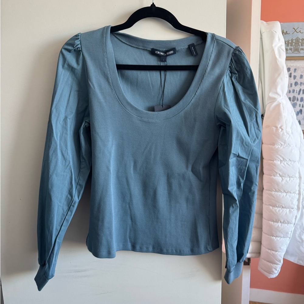 Veronica Beard Teal Long Sleeve Top